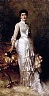 Famous Dress Paintings - Young Beauty In A White Dress
